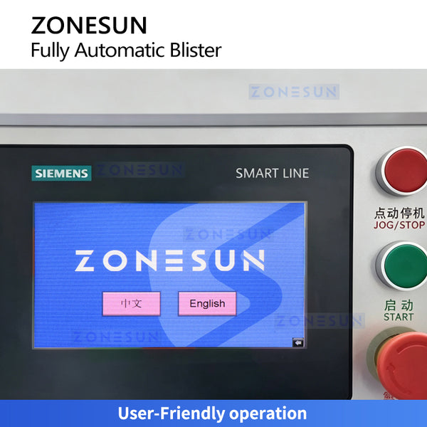 ZONESUN ZS-HFQ2 Automatic Blister Packaging Machine with Thermoforming, Heat Sealing and Punching System for Retail Product Packaging