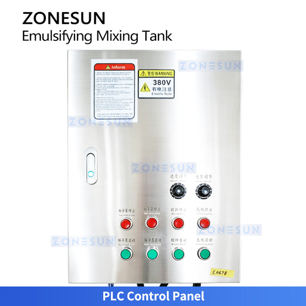 ZONESUN ZS-EM2 300L Emulsifying Mixing Tank with Anchor Scraper Agitator High-Speed Emulsifier and Dual Rotor Pumps for Food Cosmetic and Pharmaceutical Production
