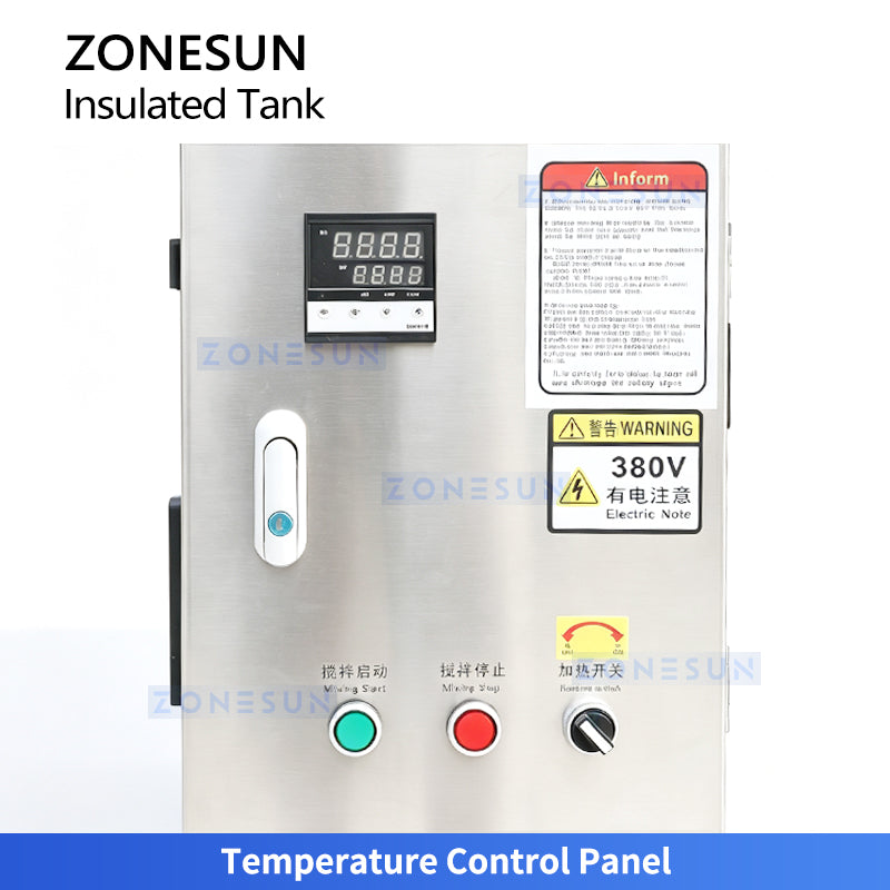 ZONESUN ZS-MB200LH SUS304 Stainless Steel Electric Heating and Mixing Tank