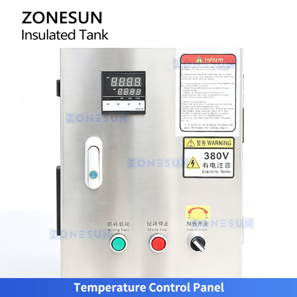 ZONESUN ZS-MB200LH SUS304 Stainless Steel Electric Heating and Mixing Tank