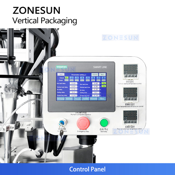 ZONESUN ZS-FS120Q Vertical Powder Packing Machine | Automatic Sachet Auger Filler and Sealer 30-40BPH