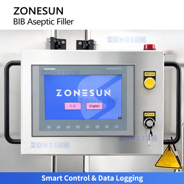 ZONESUN ZS-BIB210 Automatic Aseptic Bag-in-Box Filling Machine for Juice Dairy Sauce and Liquid Food Products 2-25L BIB Bags