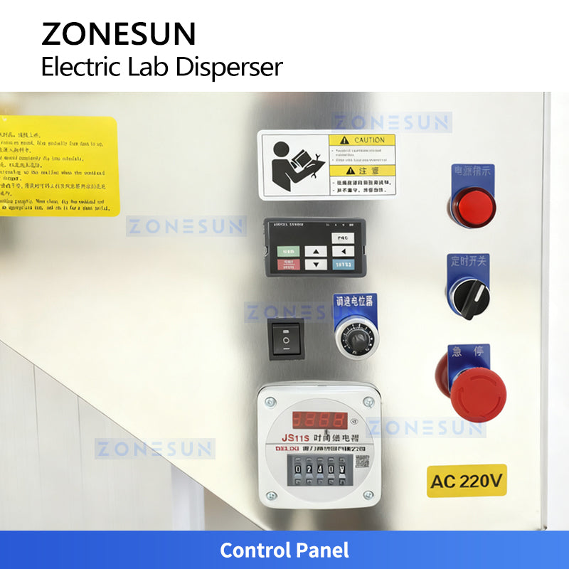 ZONESUN ZS-MX220 Electric Lifting High-Speed Disperser Mixer High-shear Mixing Equipment
