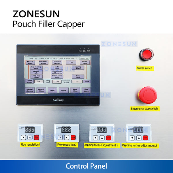 ZONESUN ZS-ASP2 Automatic Spout Pouch Piston Pump Liquid Filling Capping Machine