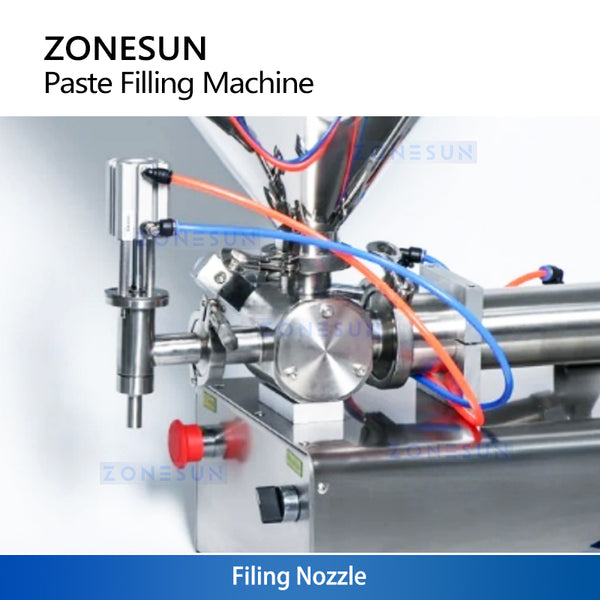 ZONESUN ZS‑GTJ Pneumatic Paste Filling Machine with Mixer and Hopper