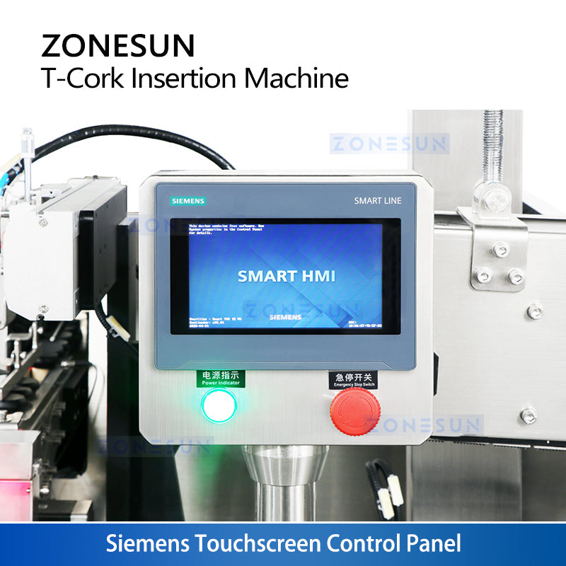 ZONESUN ZS-XG21U Automatic Bar Top T-Corking Machine for Spirits Bottling Lines with Vibratory Feeder