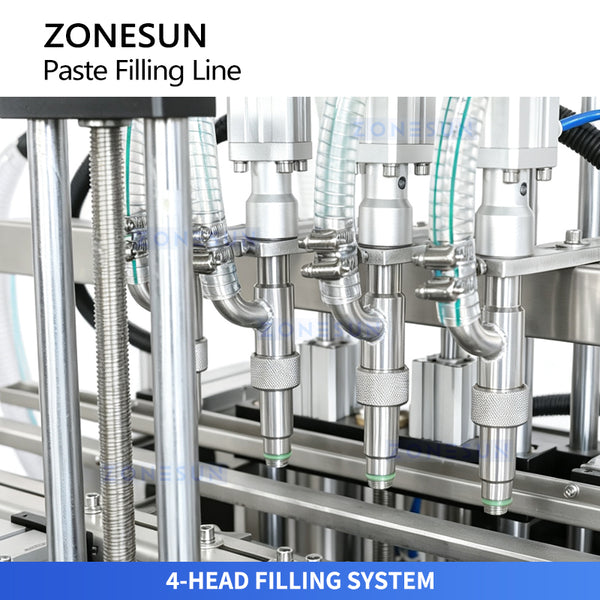 NESUN ZS-FAL180G10 Automatic Paste Filling and Capping Line with 4-Head Servo Filler