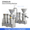 ZONESUN ZS-YM80 Industrial Two-Stage Nut Butter Grinding Machine with Bucket Elevator for Peanut Butter Cocoa Paste Tahini Production
