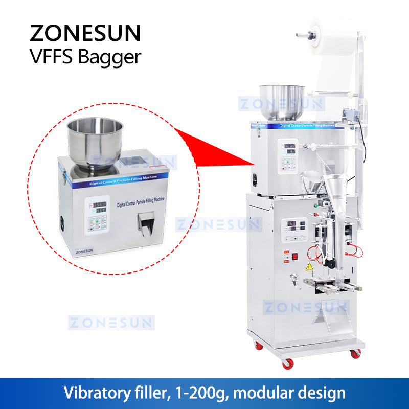 ZONESUN ZS-GZ200 Weighing Powder Filling And Three Side Sealing Machine