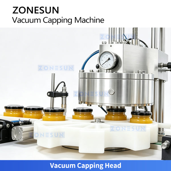 ZONESUN ZS-XG240 Automatic Vacuum Capping Machine for Twist off Caps Jars