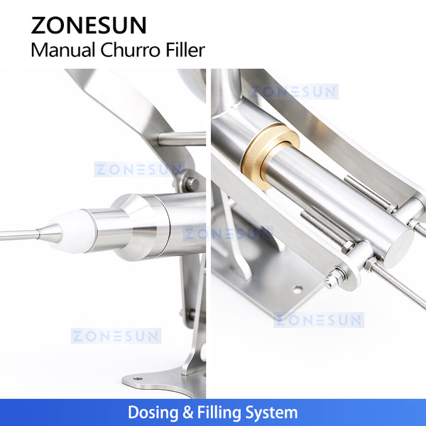 ZONESUN ZS-CZI4 Manual Center Filling Injection Machine for Donuts, Churros, Cakes, Bread Paste with Stainless Steel Hopper