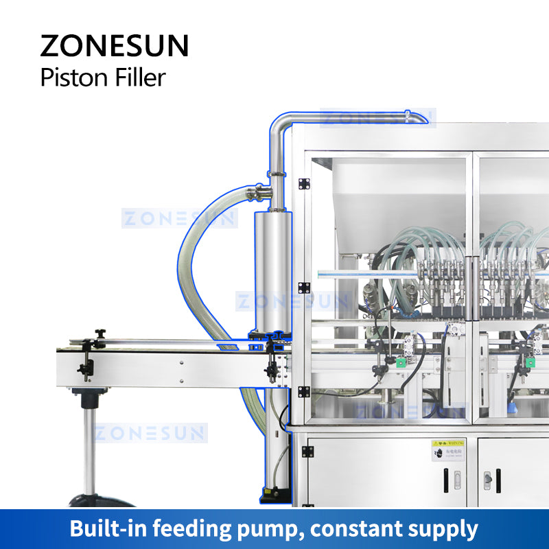 ZONESUN ZS-YT12T-12PX 12 Nozzles Servo Motor Paste Filling Machine With Feeding Pump