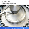ZONESUN ZS-SPFC8 Automatic Dual Channel Pouch Packing Machine for Flat Bags Zipper Bags and Stand-Up Pouches