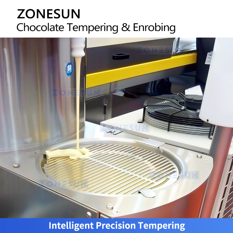 ZONESUN ZS-CG30 Automatic Chocolate Enrober and Tempering Machine for Bakery Products