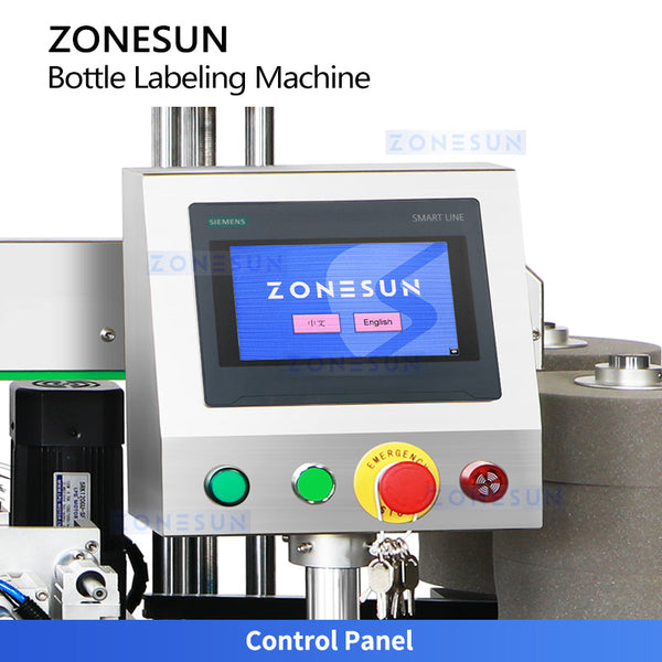 ZONESUN ZS-TB300L Automatic Double Side Labeling Machine Round Square Flat Bottle Labeler