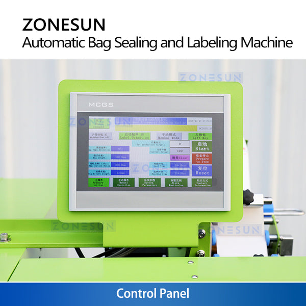 ZONESUN ZS-TB103 Automatic Bag Sealing and Labeling Machine
