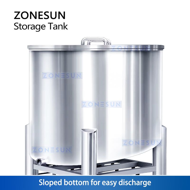 ZONESUN ZS-ST1500L Stainless Steel Storage Tank Material Hopper