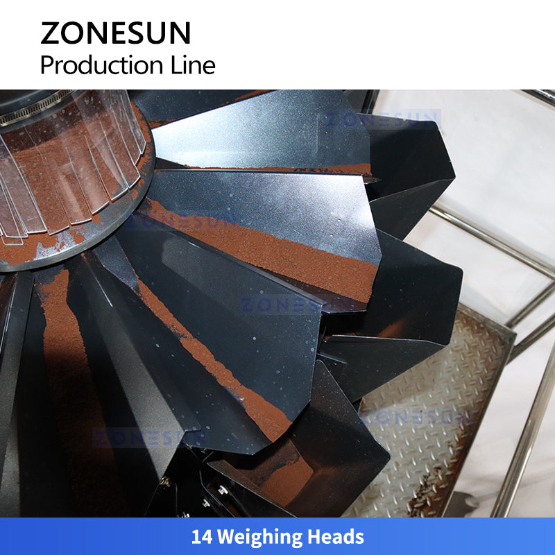 ZONESUN ZS-FAL180G7 Automatic Powder Spices Coffee Production Line Bottle Filling Capping Labeling Weighing Equipment