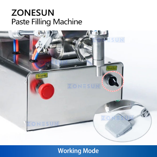 ZONESUN ZS‑GTJ Pneumatic Paste Filling Machine with Mixer and Hopper