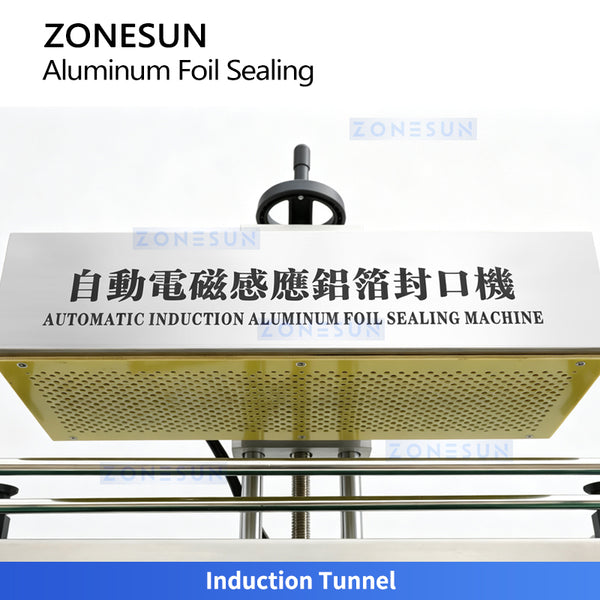 ZONESUN ZS-FK1300 Automatic Continuous Induction Aluminum Foil Sealing Machine for Pharmaceutical Food Cosmetic and Chemical Bottles
