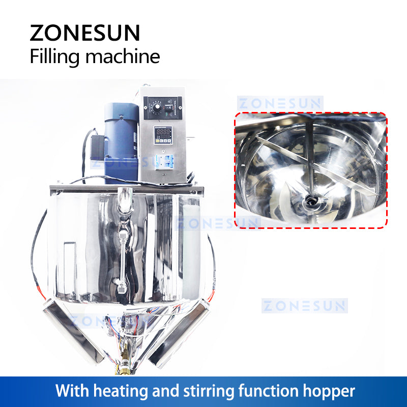 ZONESUN ZS-GTJH2  Heads Paste Filling Machine With Mixer And Heater