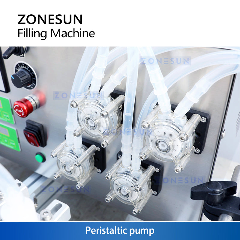 ZONESUN 3-50ml Bomba peristáltica Máquina de llenado de líquidos con transportador