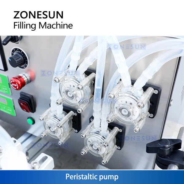 ZONESUN ZS-DTPP4W Automatic 4 Nozzles Peristaltic Pump Liquid Filling Machine