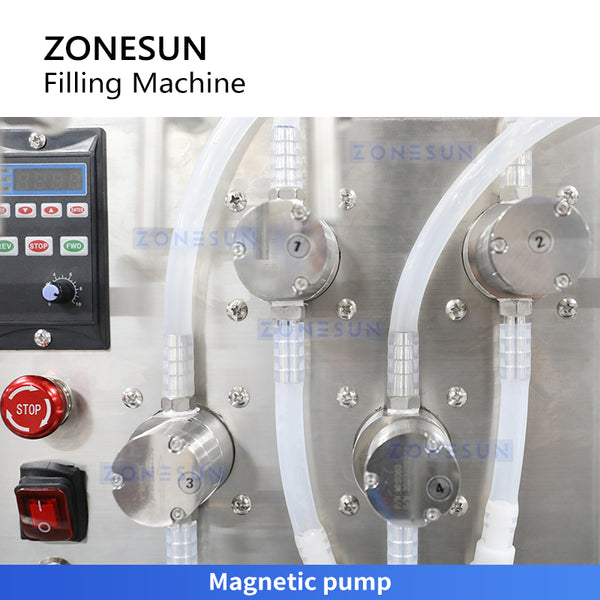 ZONESUN ZS-DTMP4 4 Nozzles Automatic Magnetic Pump Liquid Filling Machine ZS-DTMP4