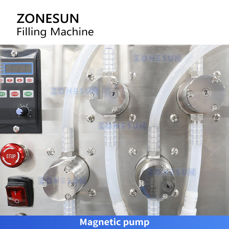 ZONESUN ZS-DTMP4 4 Nozzles Automatic Magnetic Pump Liquid Filling Machine ZS-DTMP4