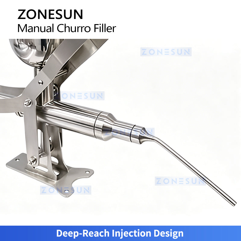ZONESUN ZS-CZI4 Manual Center Filling Injection Machine for Donuts, Churros, Cakes, Bread Paste with Stainless Steel Hopper