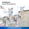 ZONESUN ZS-YTFS2 Máquina neumática de llenado de líquidos con 2 boquillas de pie