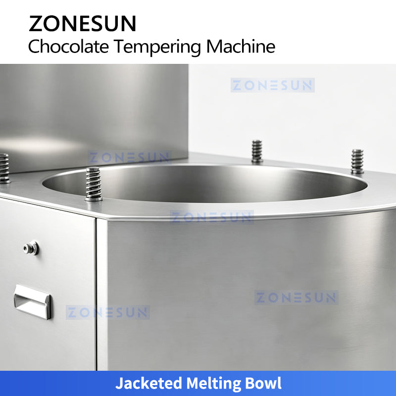 ZONESUN ZS-CG25 Automatic Chocolate Tempering Machine 25L for Chocolate Molding Enrobing and Small Production
