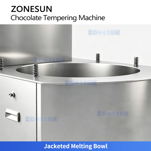 ZONESUN ZS-CG25 Automatic Chocolate Tempering Machine 25L for Chocolate Molding Enrobing and Small Production