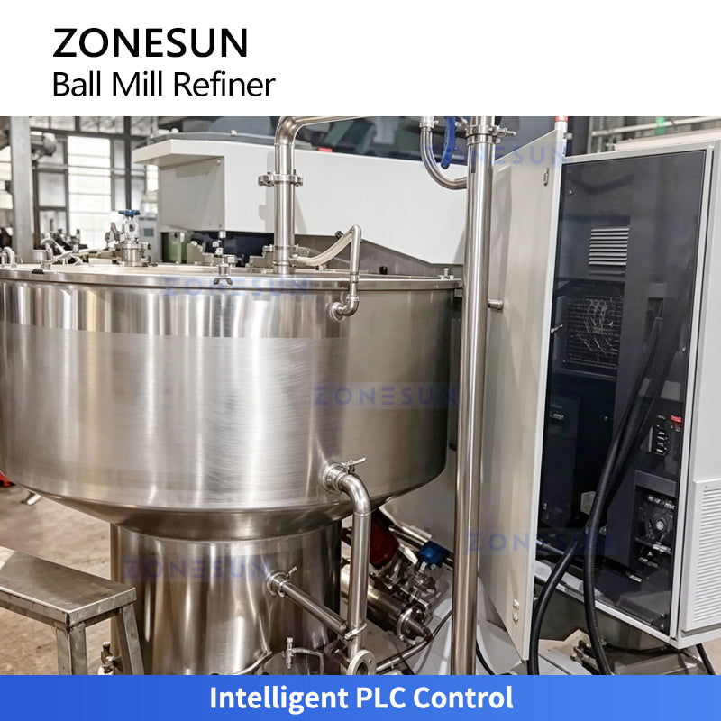 ZONESUN ZS-BM150 Industrial Vertical Chocolate Ball Mill Refiner for Chocolate Cocoa Paste and Nut Butter Grinding