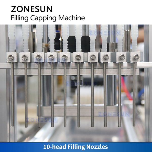 ZONESUN ZS-FYG01 Automatic 10 Diving Nozzles Peristaltic Pump Liquid Filling Capping Machine