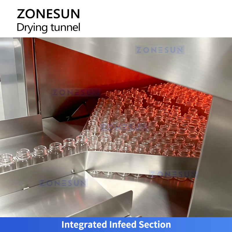 ZONESUN ZS-UVS3 Infrared Quartz Heating and Hot Air Bottle Drying Tunnel