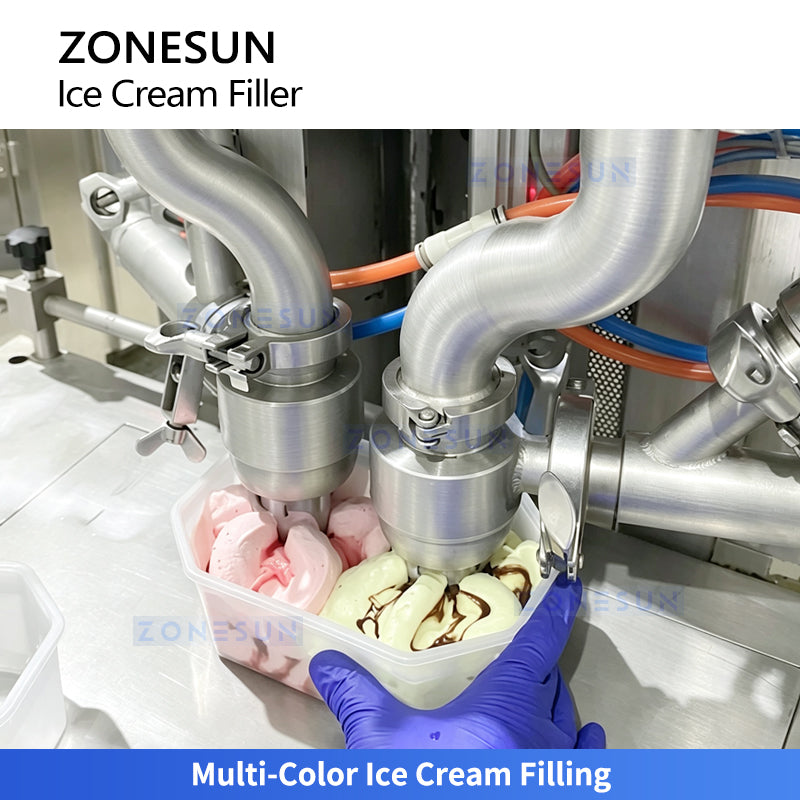ZONESUN ZS-ICF01 Semi-Automatic Dual-Color Ice Cream Cup Filling Machine
