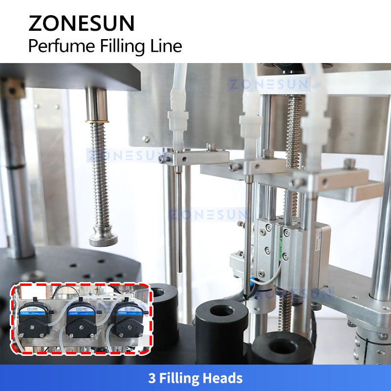 ZONESUN ZS-FALU7 Automatic 3 Heads Peristaltic Pump Essential Oils Production Line