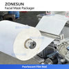 Hydrogel mask cutting and packing