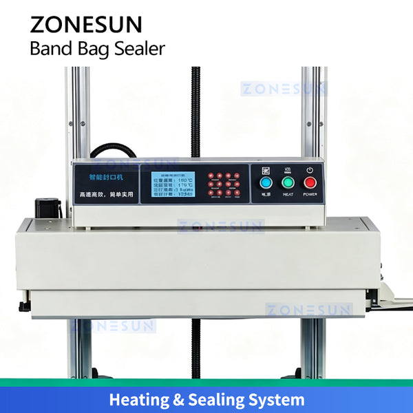 ZONESUN ZS-LWC350L Dual-Motor Vertical Continuous Band Sealer for Large and Heavy Bags