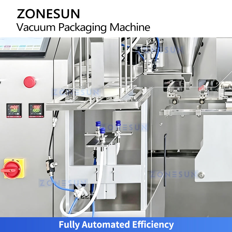 ZONESUN ZS-AFS015 Automatic Three-Chamber Premade Bag Vacuum Sealing Machine for Food Packaging