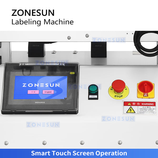 ZONESUN ZS-TB150R Desktop Bottle Flat Labeling Machine for Cosmetics, Beverages & Pharma Use