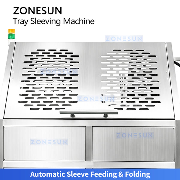 ZONESUN ZS-FK55 Automatic Cardboard Sleeving Machine Food Tray Packaging Equipment