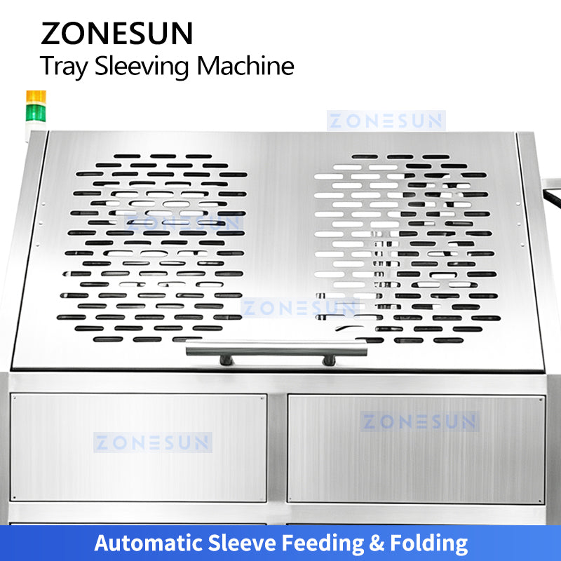 ZONESUN ZS-FK55 Automatic Cardboard Sleeving Machine Food Tray Packaging Equipment