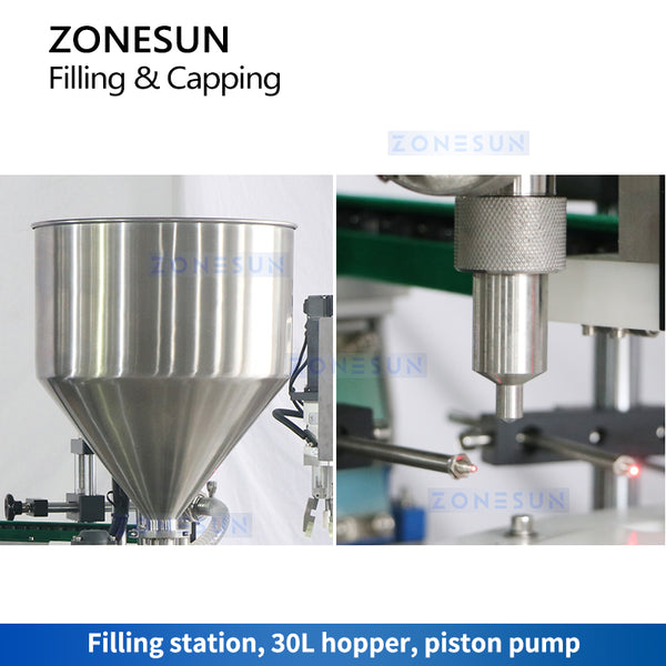 ZONESUN ZS-AFC24 Automatic Piston Pump Liquid Filling Capping Machine