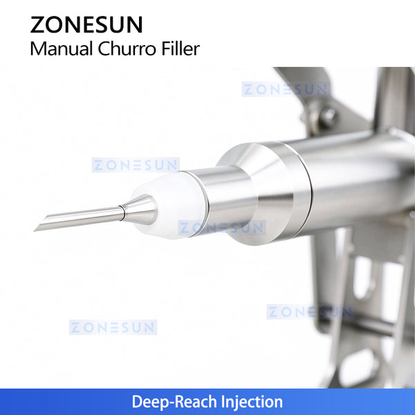 ZONESUN ZS-CZI4 Manual Center Filling Injection Machine for Donuts, Churros, Cakes, Bread Paste with Stainless Steel Hopper