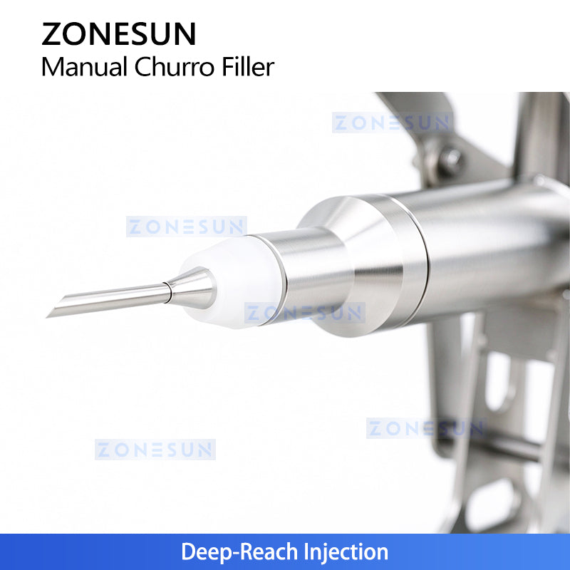 ZONESUN ZS-CZI4 Manual Center Filling Injection Machine for Donuts, Churros, Cakes, Bread Paste with Stainless Steel Hopper
