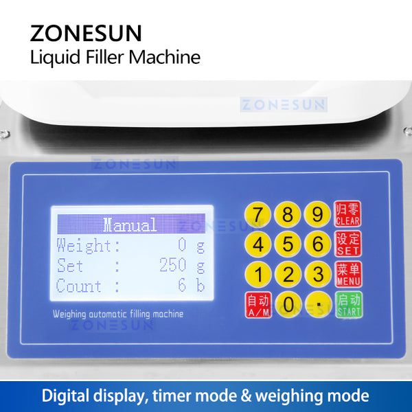 ZONESUN ZS-M90 Semi Automatic Liquid Weighing Peristaltic Filling Machine