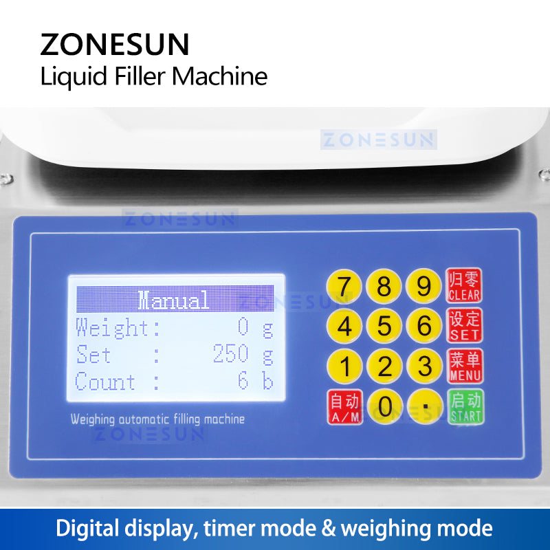 ZONESUN ZS-M90 Semi Automatic Liquid Weighing Peristaltic Filling Machine