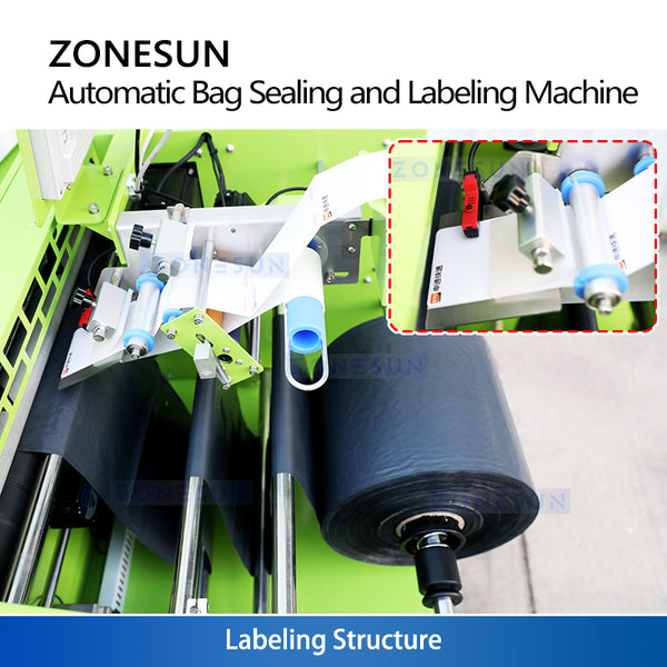 ZONESUN ZS-TB103 Automatic Bag Sealing and Labeling Machine